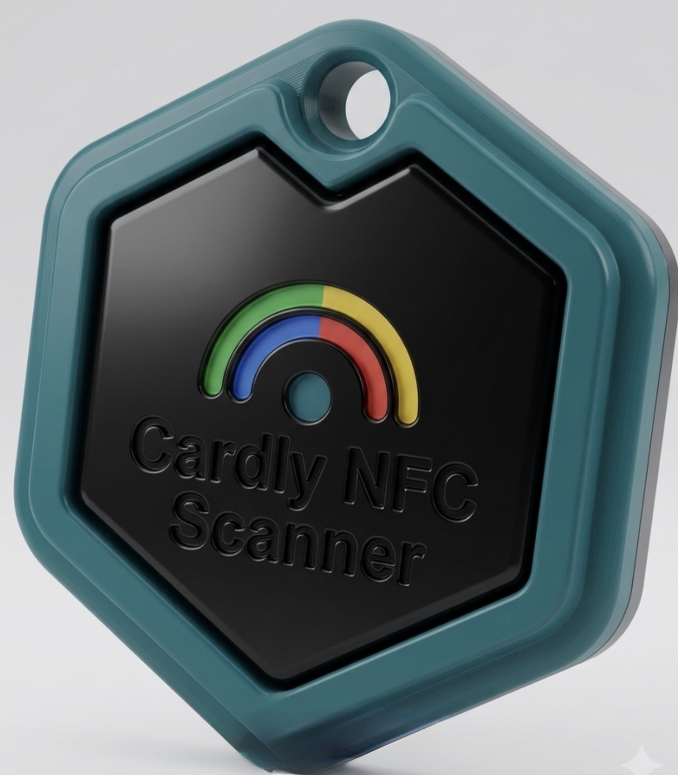 The Cardly NFC Scanner keychain product render